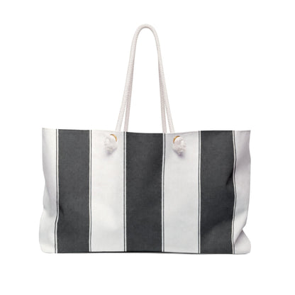 Cabana Poolside Black Stripe Resort Weekender Bag | Beach Tote for Towels, Makeup, Phone & Magazines