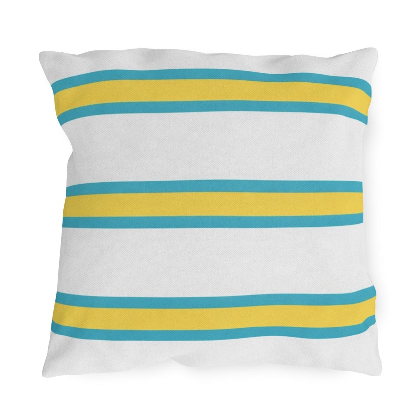 Spring Summer Stripe Outdoor Pillow | Square Patio Cushion, Coastal Cabana