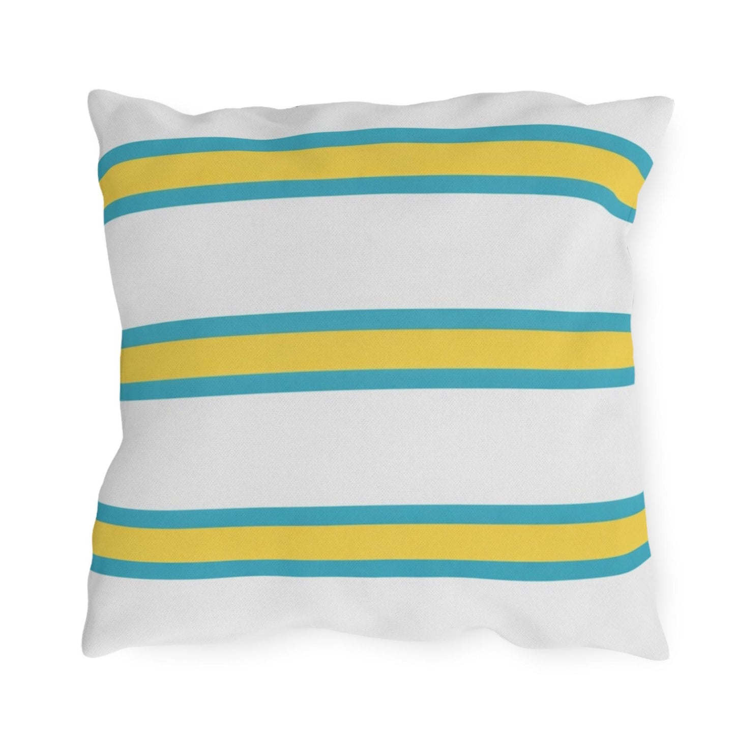 Spring Summer Stripe Outdoor Pillow | Square Patio Cushion, Coastal Cabana
