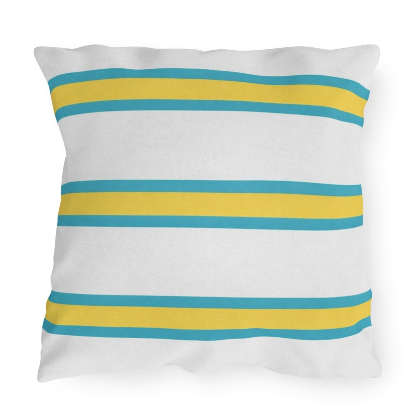 Spring Summer Stripe Outdoor Pillow | Square Patio Cushion, Coastal Cabana