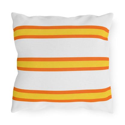 Spring Summer Stripe Outdoor Pillow | Square Patio Cushion, Coastal Cabana