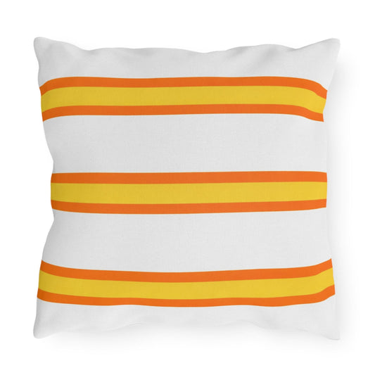Spring Summer Stripe Outdoor Pillow | Square Patio Cushion, Coastal Cabana