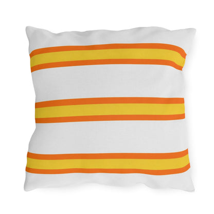 Spring Summer Stripe Outdoor Pillow | Square Patio Cushion, Coastal Cabana