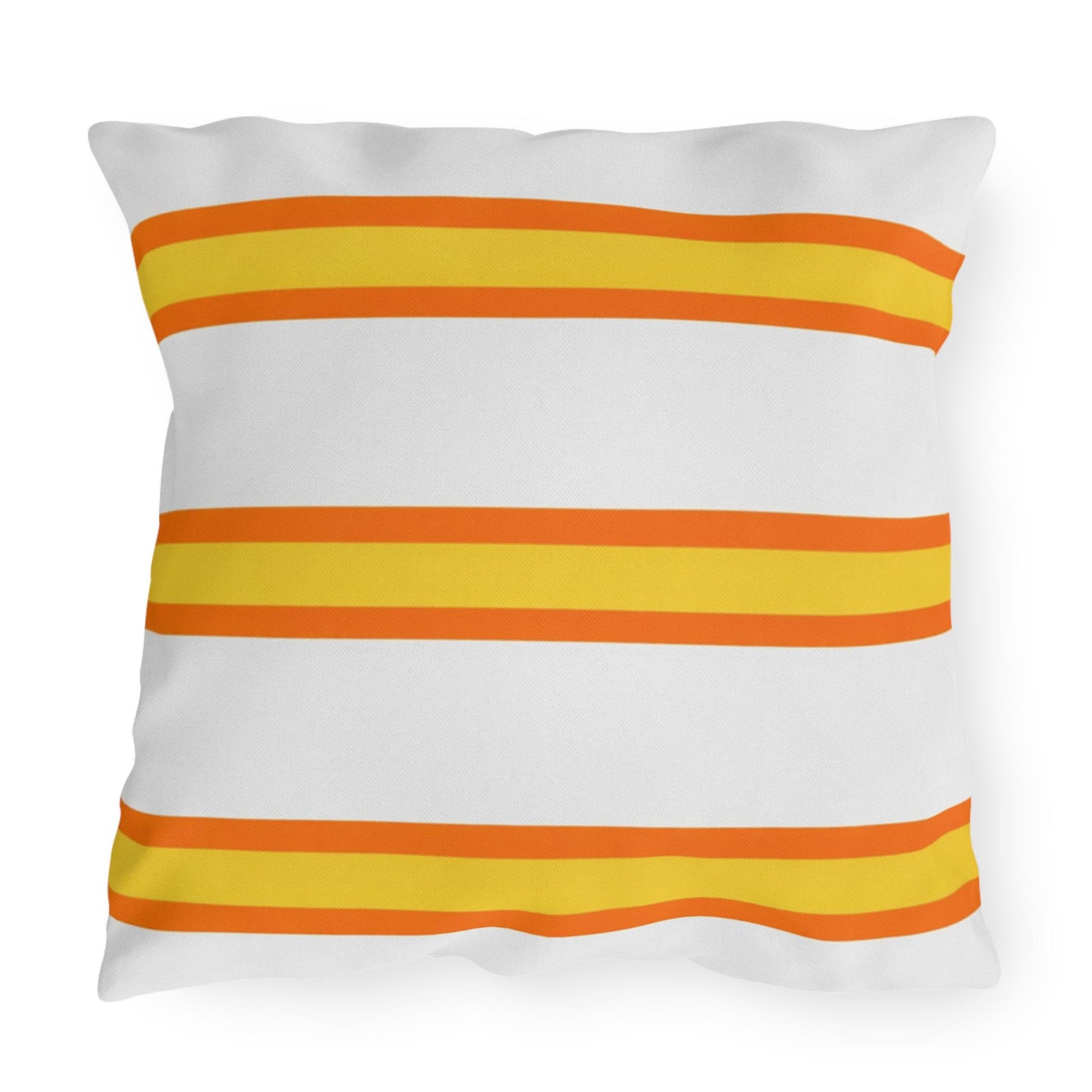 Spring Summer Stripe Outdoor Pillow | Square Patio Cushion, Coastal Cabana