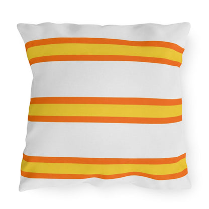 Spring Summer Stripe Outdoor Pillow | Square Patio Cushion, Coastal Cabana