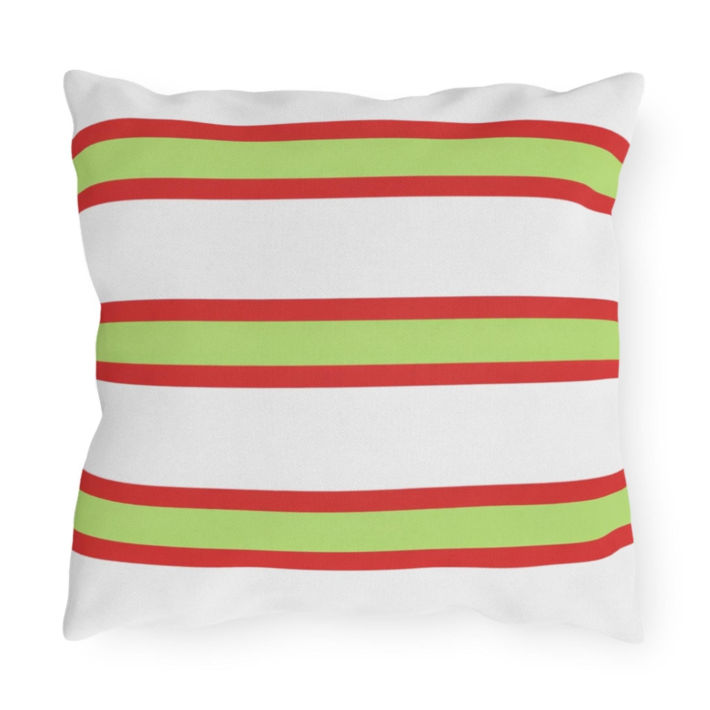 Spring Summer Stripe Outdoor Pillow | Square Patio Cushion, Coastal Cabana