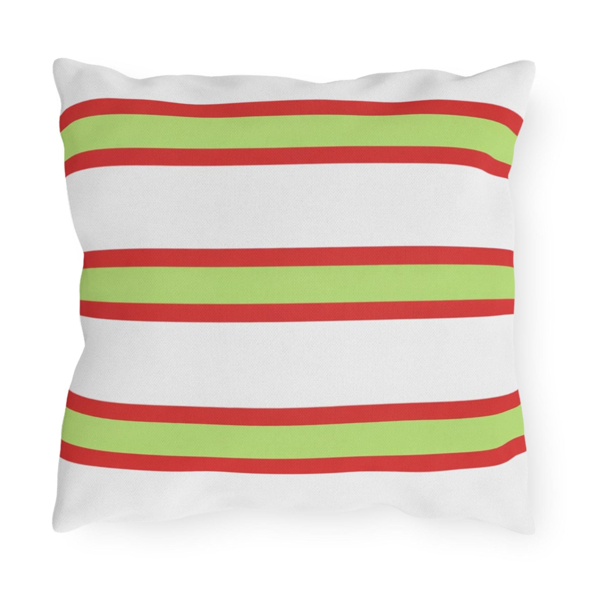 Spring Summer Stripe Outdoor Pillow | Square Patio Cushion, Coastal Cabana