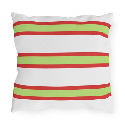 Spring Summer Stripe Outdoor Pillow | Square Patio Cushion, Coastal Cabana