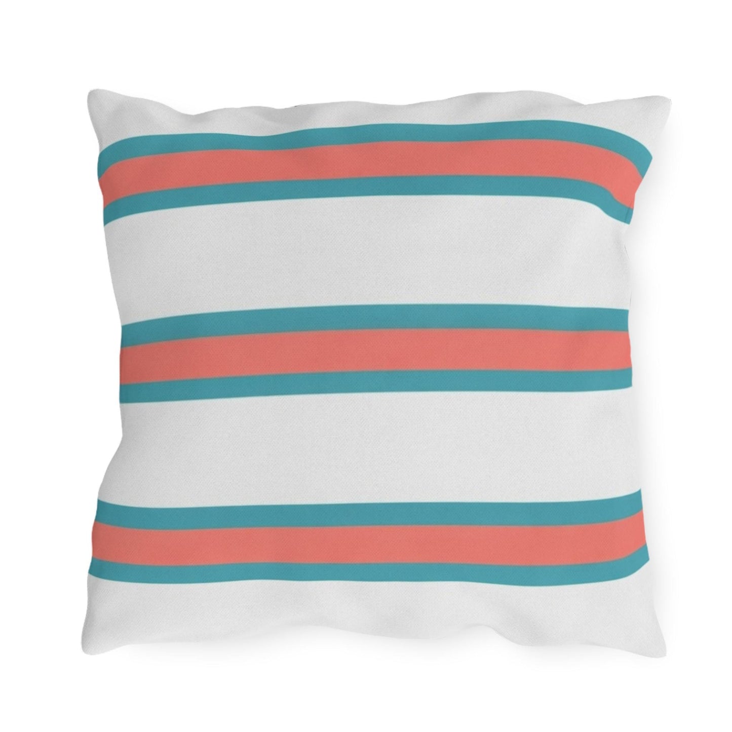 Spring Summer Stripe Outdoor Pillow | Square Patio Cushion, Coastal Cabana