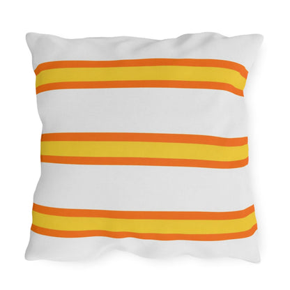 Spring Summer Stripe Outdoor Pillow | Square Patio Cushion, Coastal Cabana