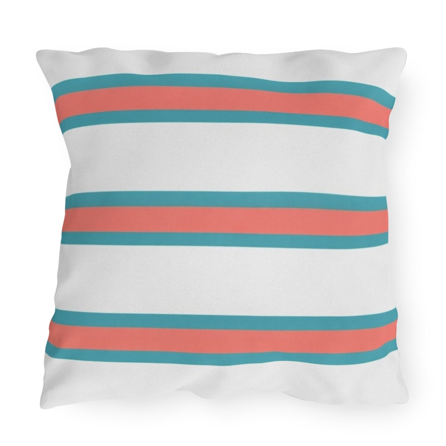 Spring Summer Stripe Outdoor Pillow | Square Patio Cushion, Coastal Cabana