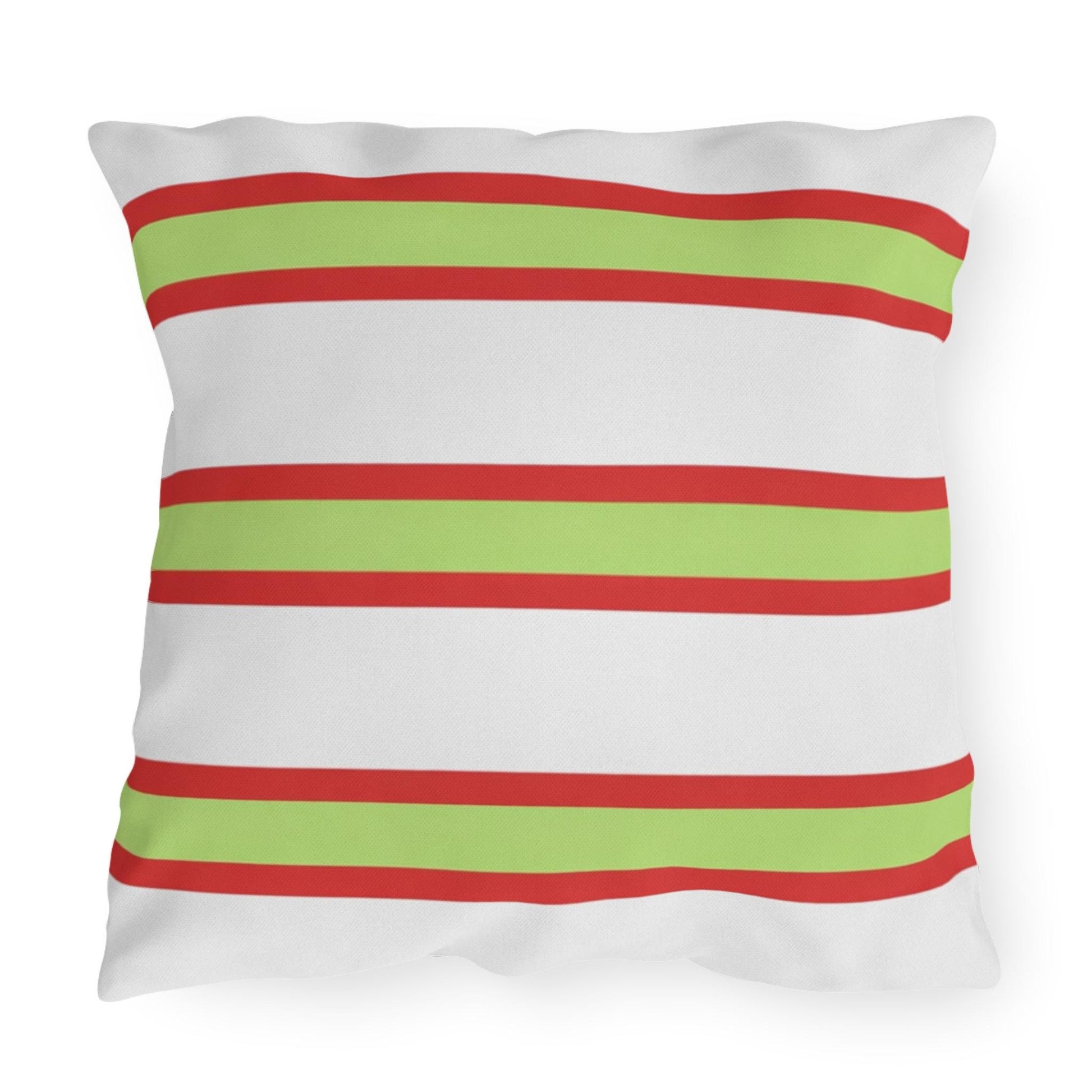 Spring Summer Stripe Outdoor Pillow | Square Patio Cushion, Coastal Cabana