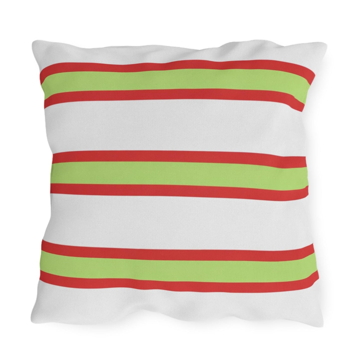 Spring Summer Stripe Outdoor Pillow | Square Patio Cushion, Coastal Cabana