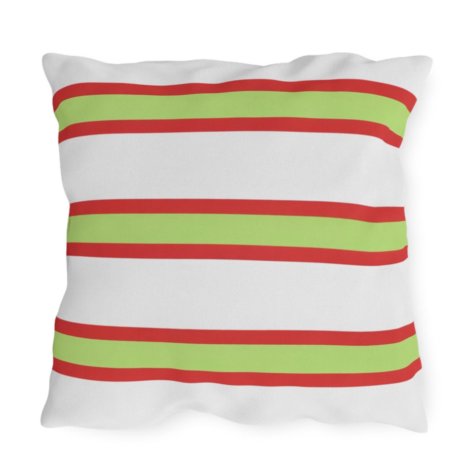 Spring Summer Stripe Outdoor Pillow | Square Patio Cushion, Coastal Cabana