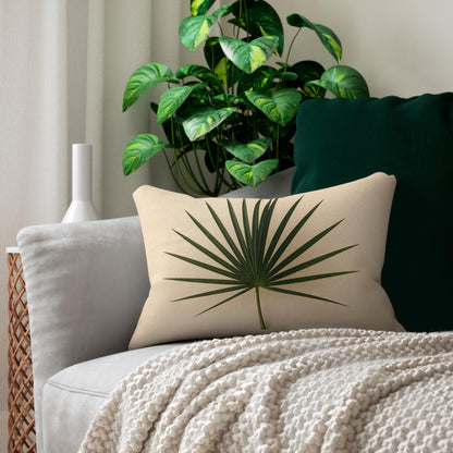 Palmetto Palm Coastal Lumbar Pillow | Sandy Beach Tan Throw