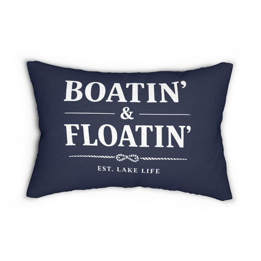 Boatin and Floatin water lover lumbar pillow | Boating decorative pillow