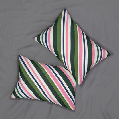 Preppy Stripe lumbar pillow, Spring Throw Pillow, Classic Coastal Stripes