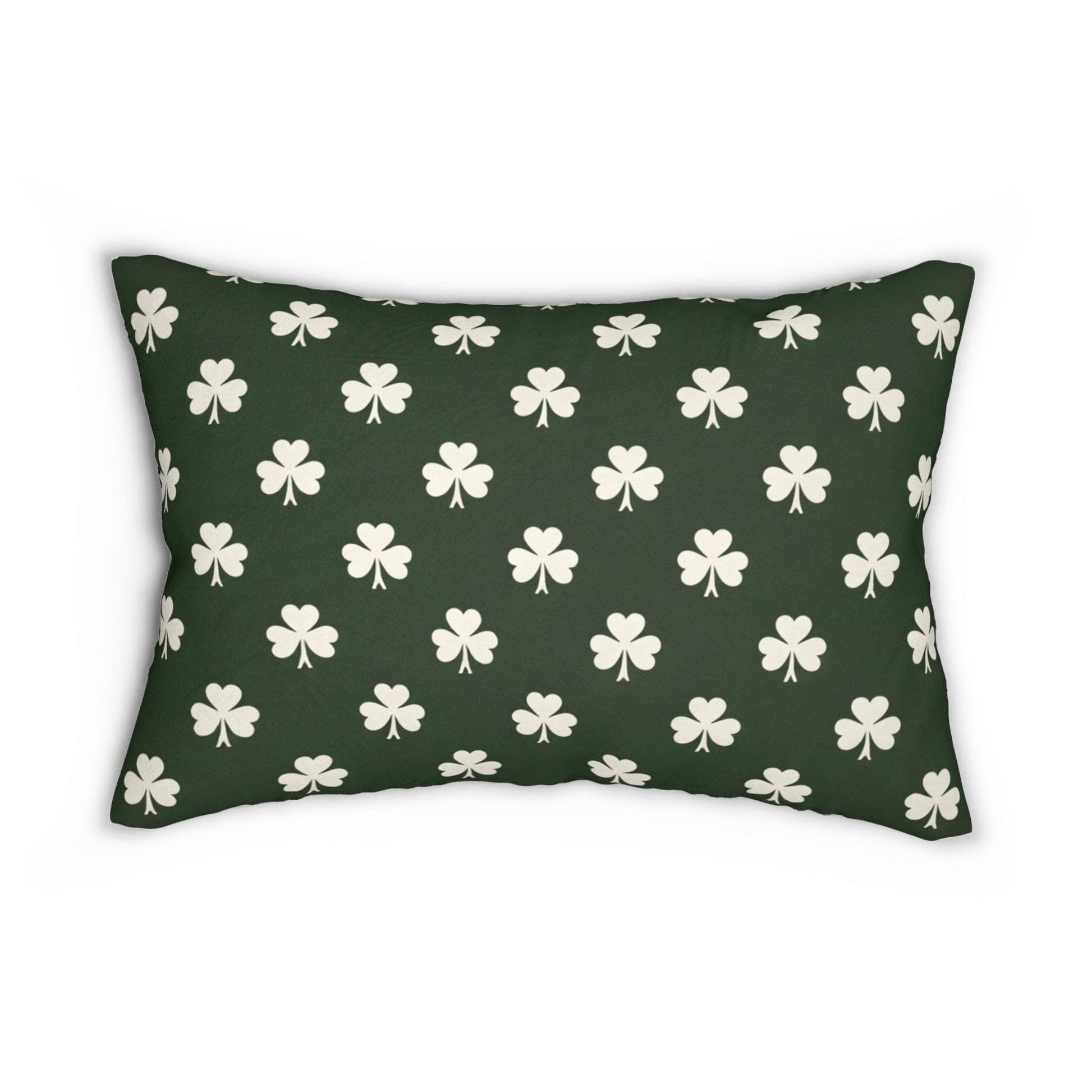 Shamrocks Throw Lumbar Pillow. Great for Saint Patrick Day. Lucky Pillow