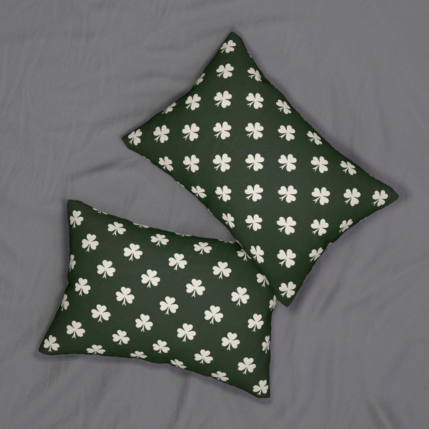 Shamrocks Throw Lumbar Pillow. Great for Saint Patrick Day. Lucky Pillow