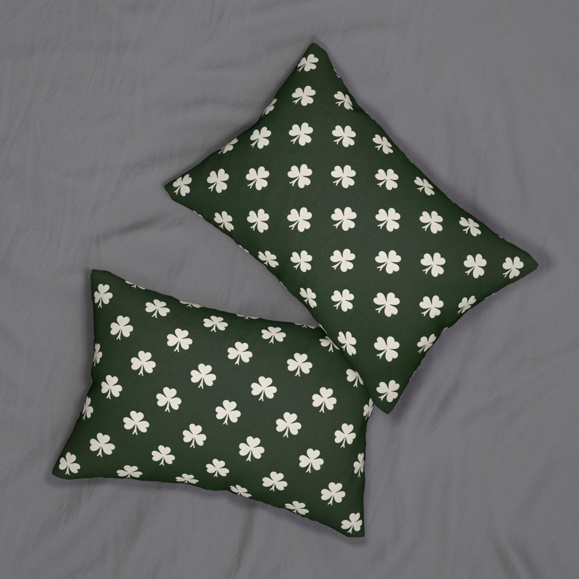 Shamrocks Throw Lumbar Pillow. Great for Saint Patrick Day. Lucky Pillow