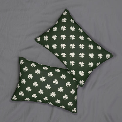 Shamrocks Throw Lumbar Pillow. Great for Saint Patrick Day. Lucky Pillow