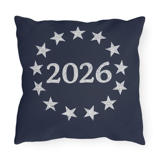 Betsy Ross 13-Star Flag Outdoor Pillow | Patriotic Americana Poolside Throw