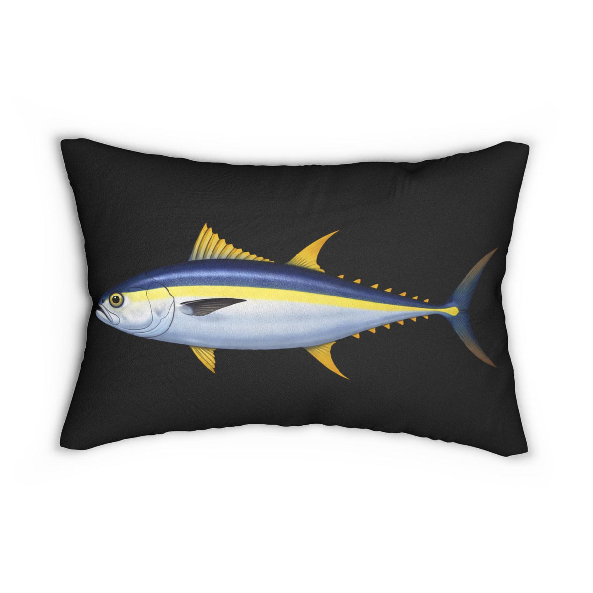 Black Yellowtuna Lumbar Pillow | Nautical Fish Decor
