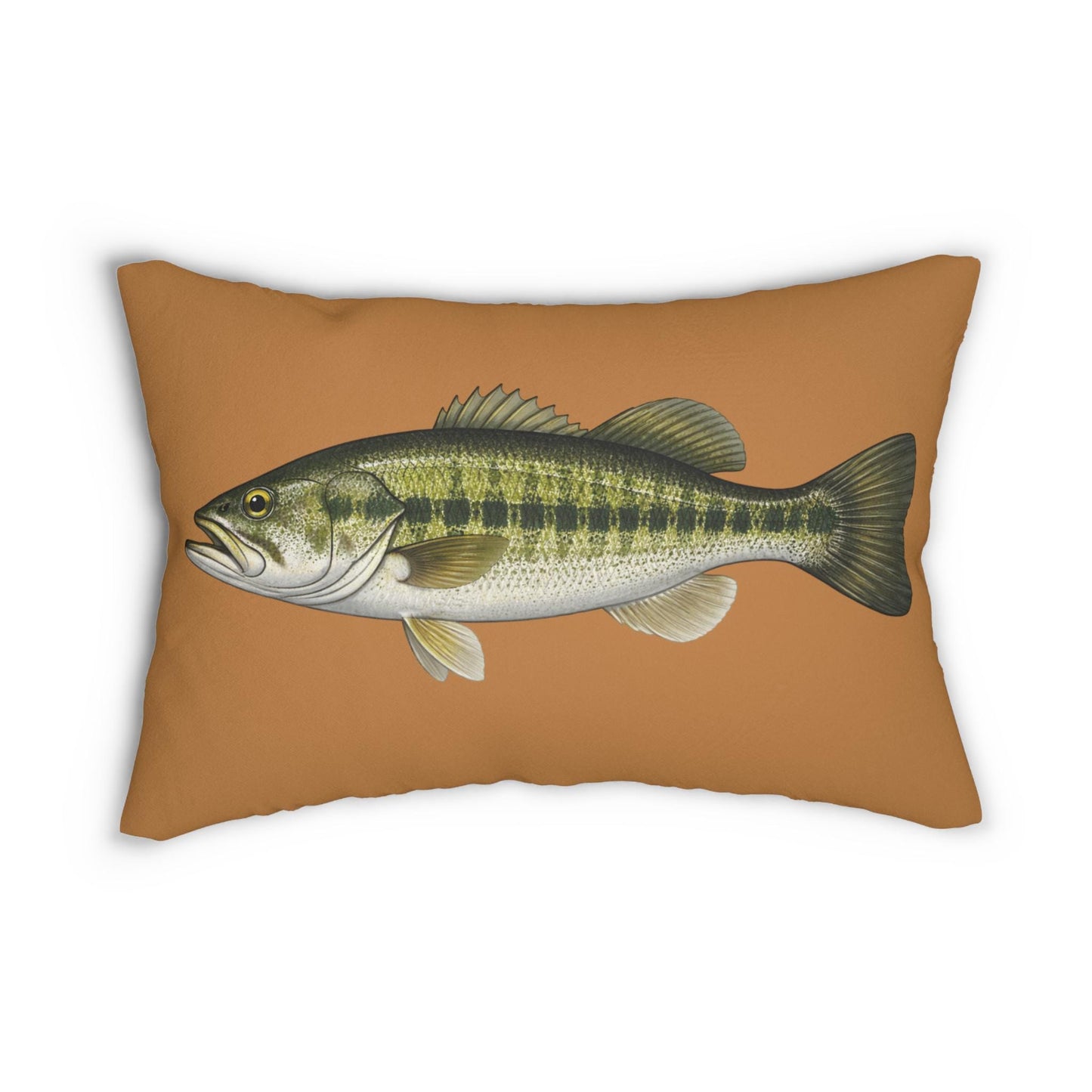 Largemouth Bass Lumbar Pillow | 20x14 Fish Decor, Made in USA