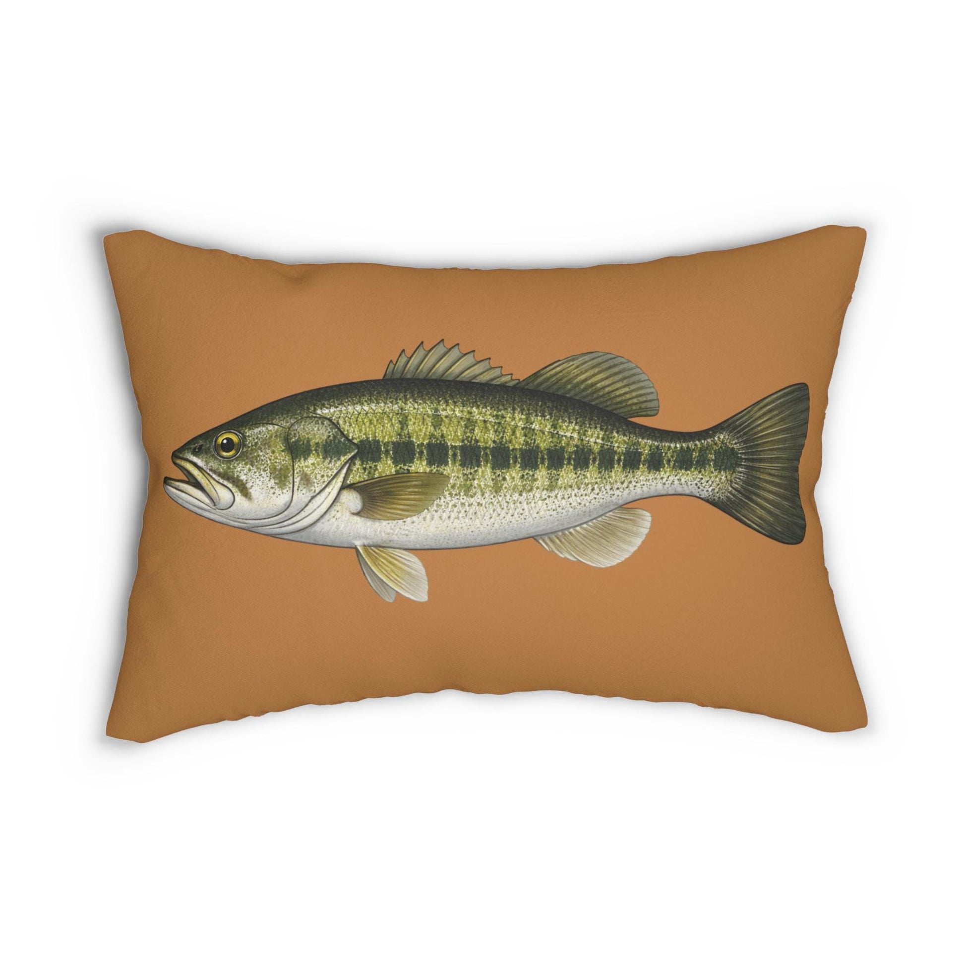 Largemouth Bass Lumbar Pillow | 20x14 Fish Decor, Made in USA