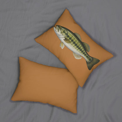 Largemouth Bass Lumbar Pillow | 20x14 Fish Decor, Made in USA