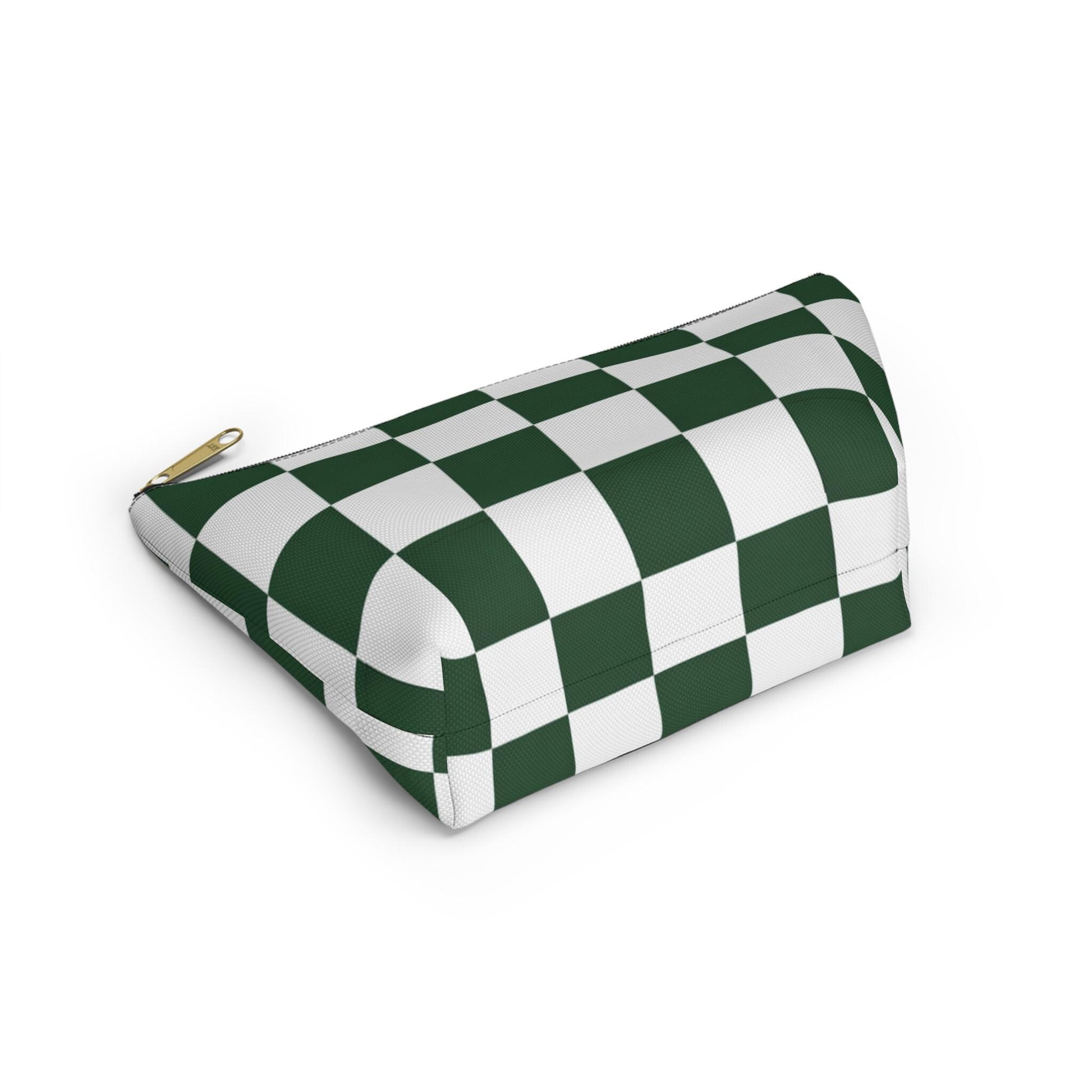 Green White Checkerboard Accessory Pouch