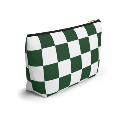 Green White Checkerboard Accessory Pouch