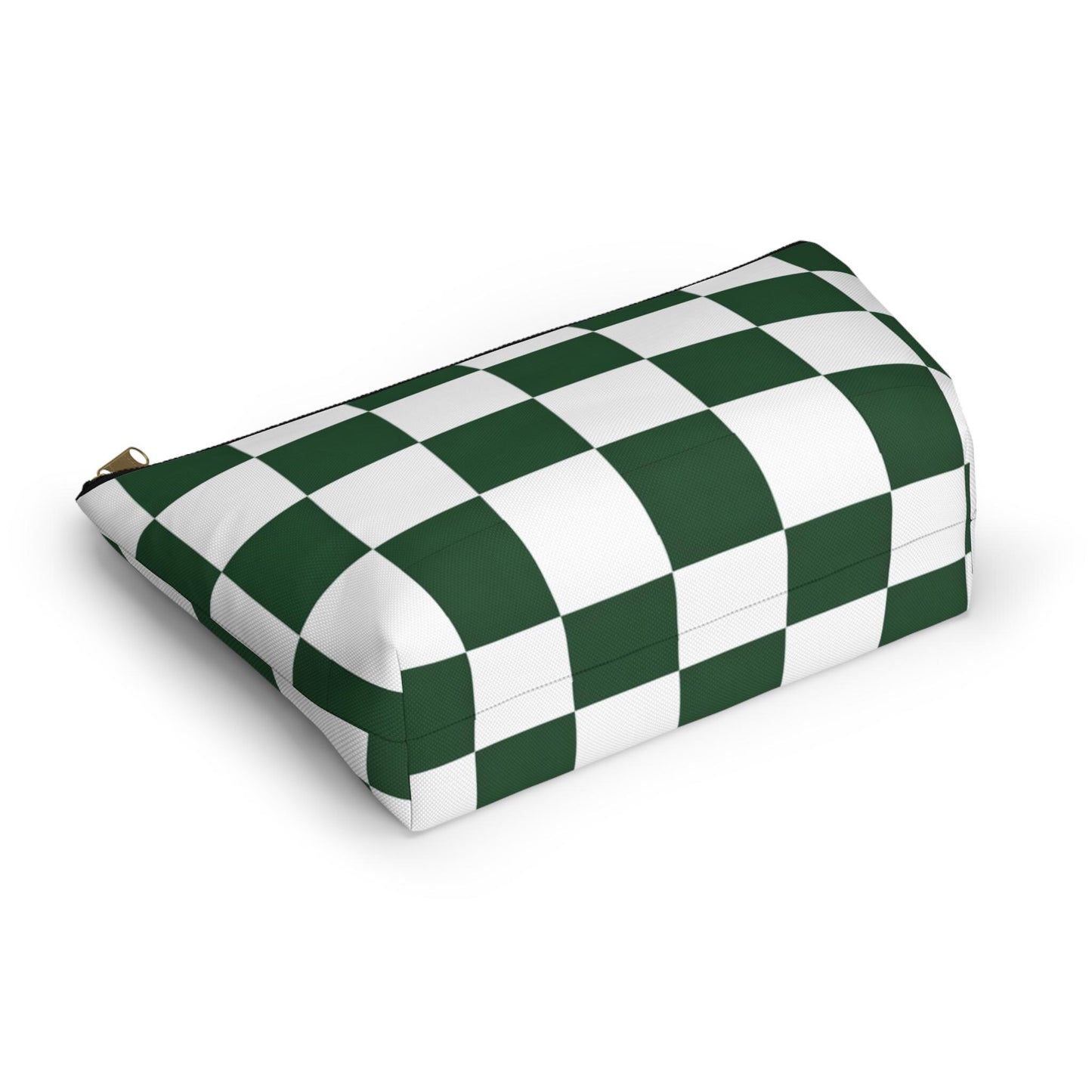 Green White Checkerboard Accessory Pouch