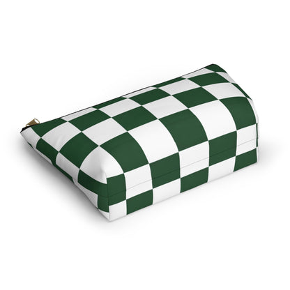 Green White Checkerboard Accessory Pouch