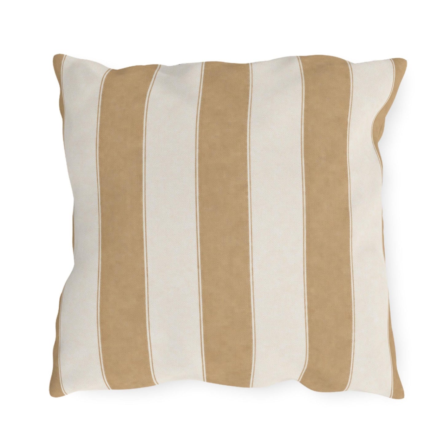 Cabana Tan Stripe Poolside Resort Pillow | Outdoor Pillows | Coastal Patio Cushion