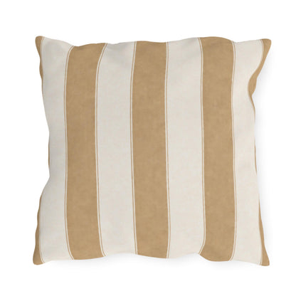 Cabana Tan Stripe Poolside Resort Pillow | Outdoor Pillows | Coastal Patio Cushion