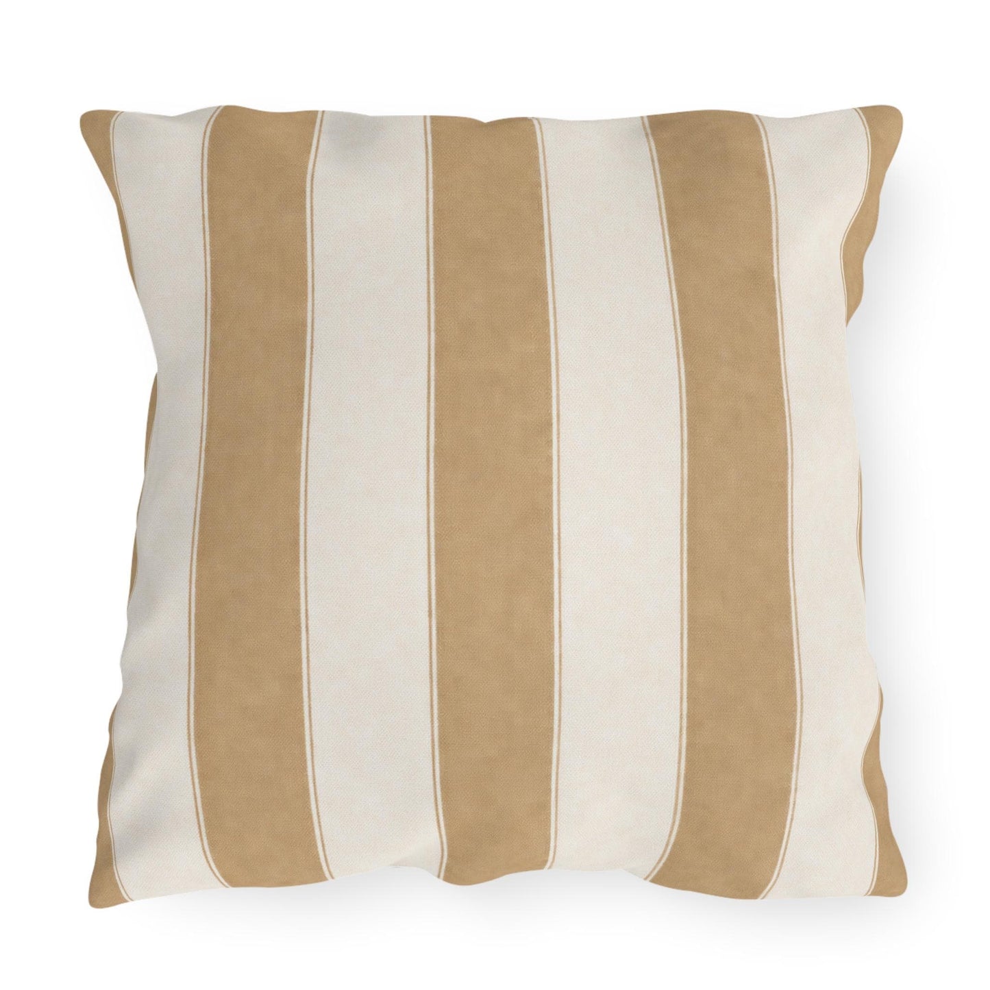 Cabana Tan Stripe Poolside Resort Pillow | Outdoor Pillows | Coastal Patio Cushion