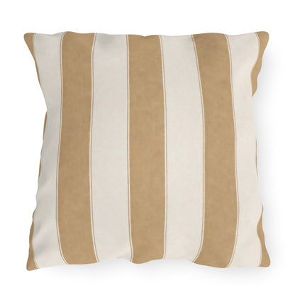 Cabana Tan Stripe Poolside Resort Pillow | Outdoor Pillows | Coastal Patio Cushion