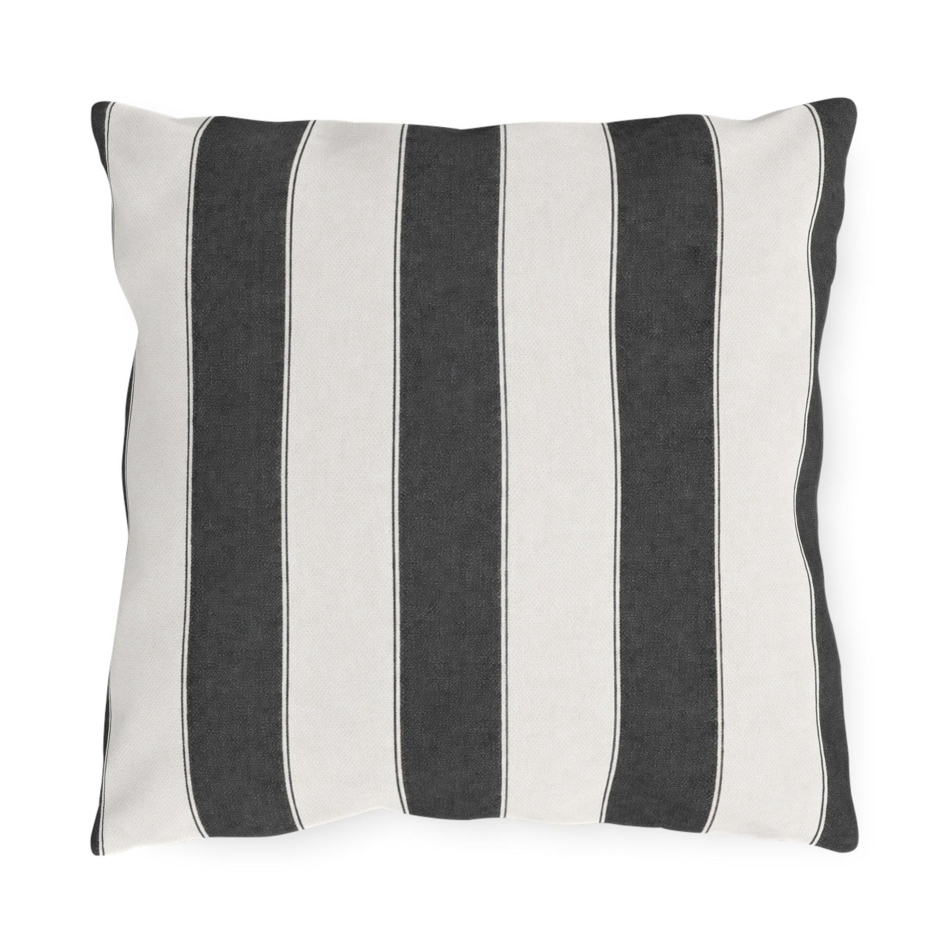 Cabana Charcoal Stripe Poolside Resort Pillow | Outdoor Pillows | Coastal Patio Cushion