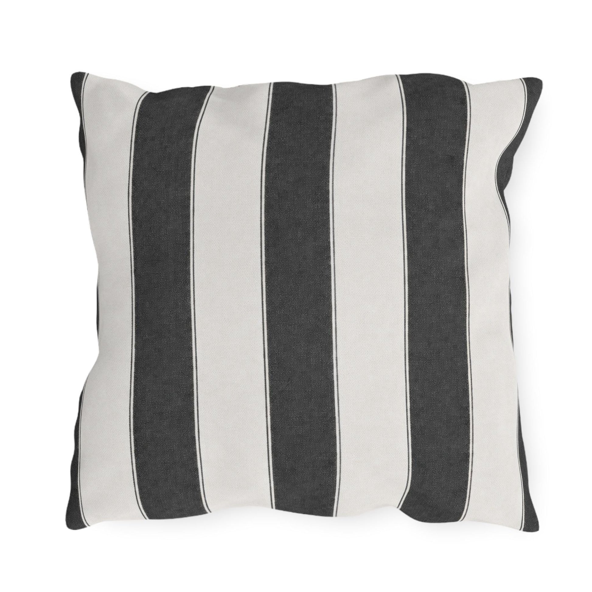 Cabana Charcoal Stripe Poolside Resort Pillow | Outdoor Pillows | Coastal Patio Cushion
