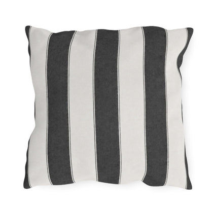 Cabana Charcoal Stripe Poolside Resort Pillow | Outdoor Pillows | Coastal Patio Cushion