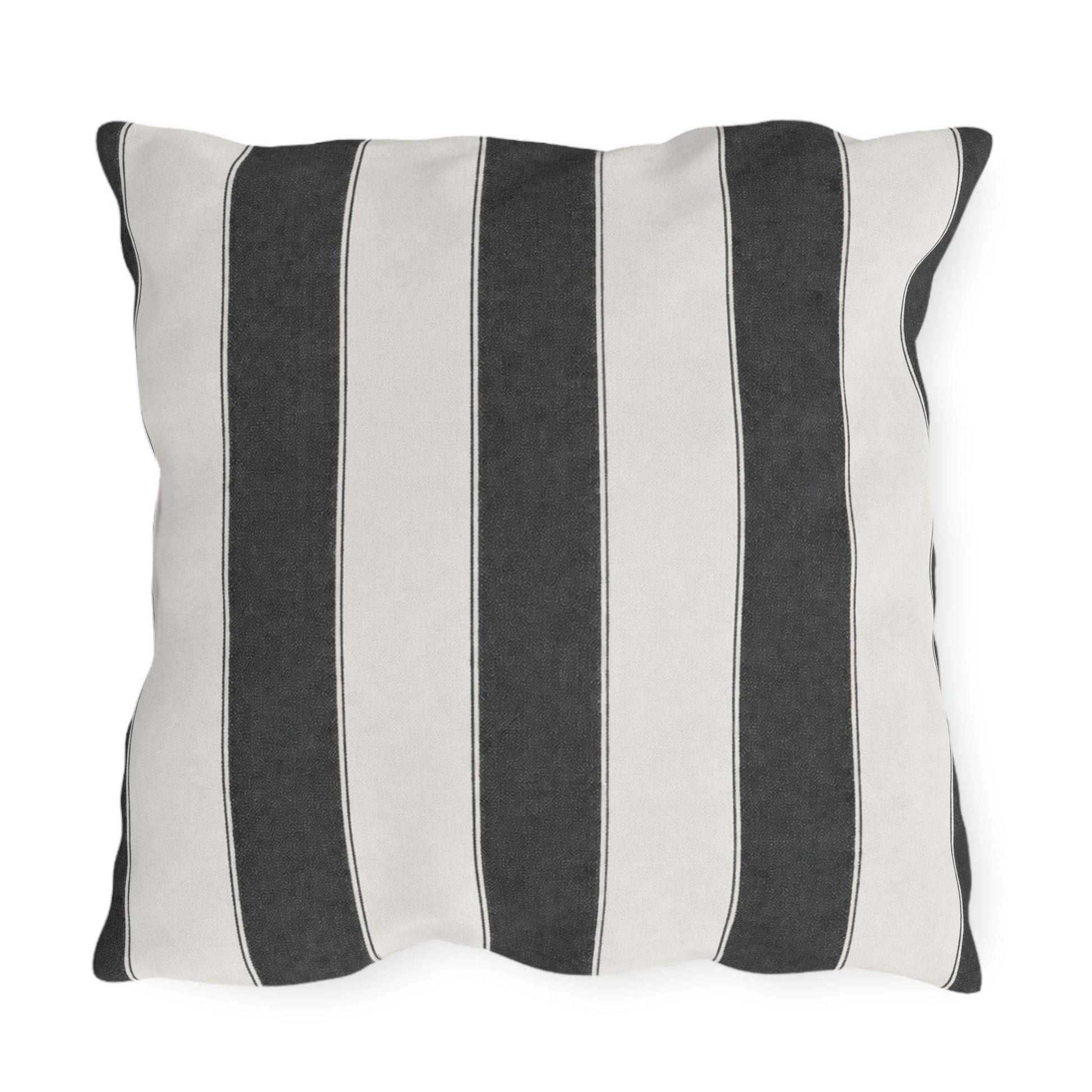 Cabana Charcoal Stripe Poolside Resort Pillow | Outdoor Pillows | Coastal Patio Cushion