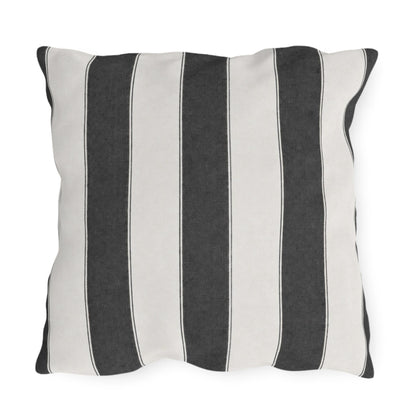 Cabana Charcoal Stripe Poolside Resort Pillow | Outdoor Pillows | Coastal Patio Cushion