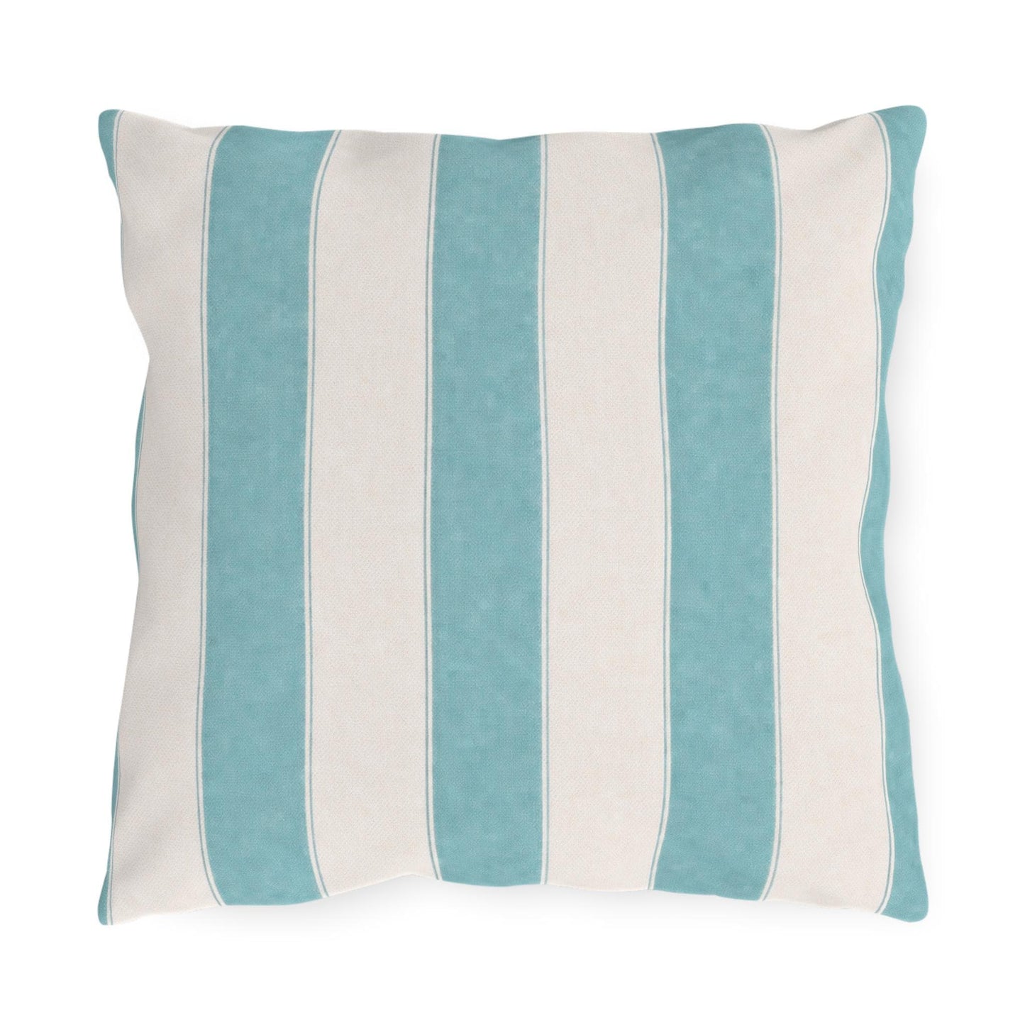 Cabana Aqua Stripe Poolside Resort Pillow | Outdoor Pillows | Coastal Patio Cushion