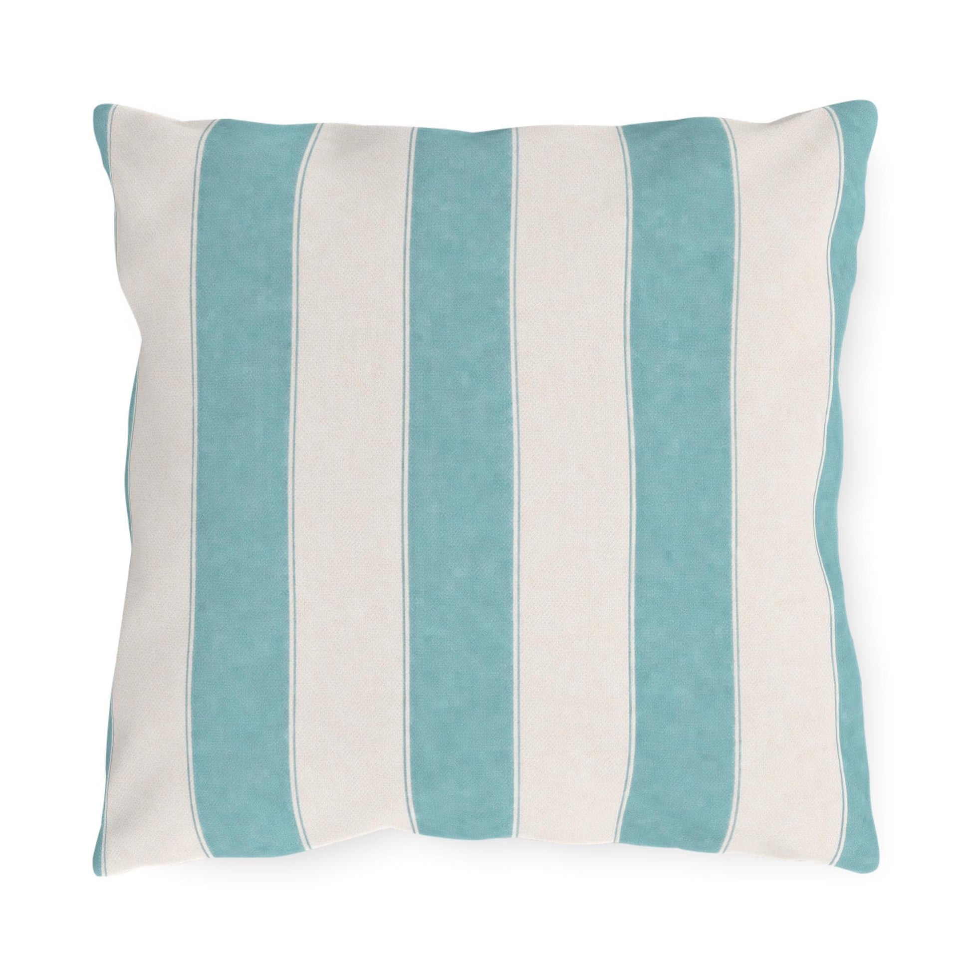 Cabana Aqua Stripe Poolside Resort Pillow | Outdoor Pillows | Coastal Patio Cushion