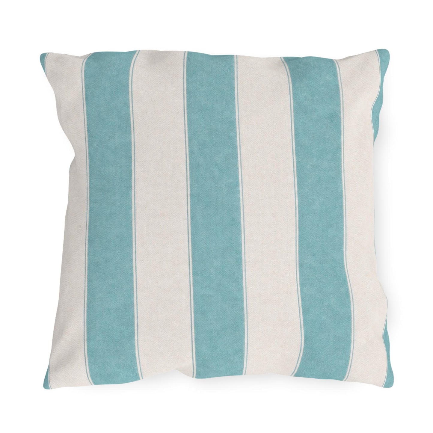 Cabana Aqua Stripe Poolside Resort Pillow | Outdoor Pillows | Coastal Patio Cushion