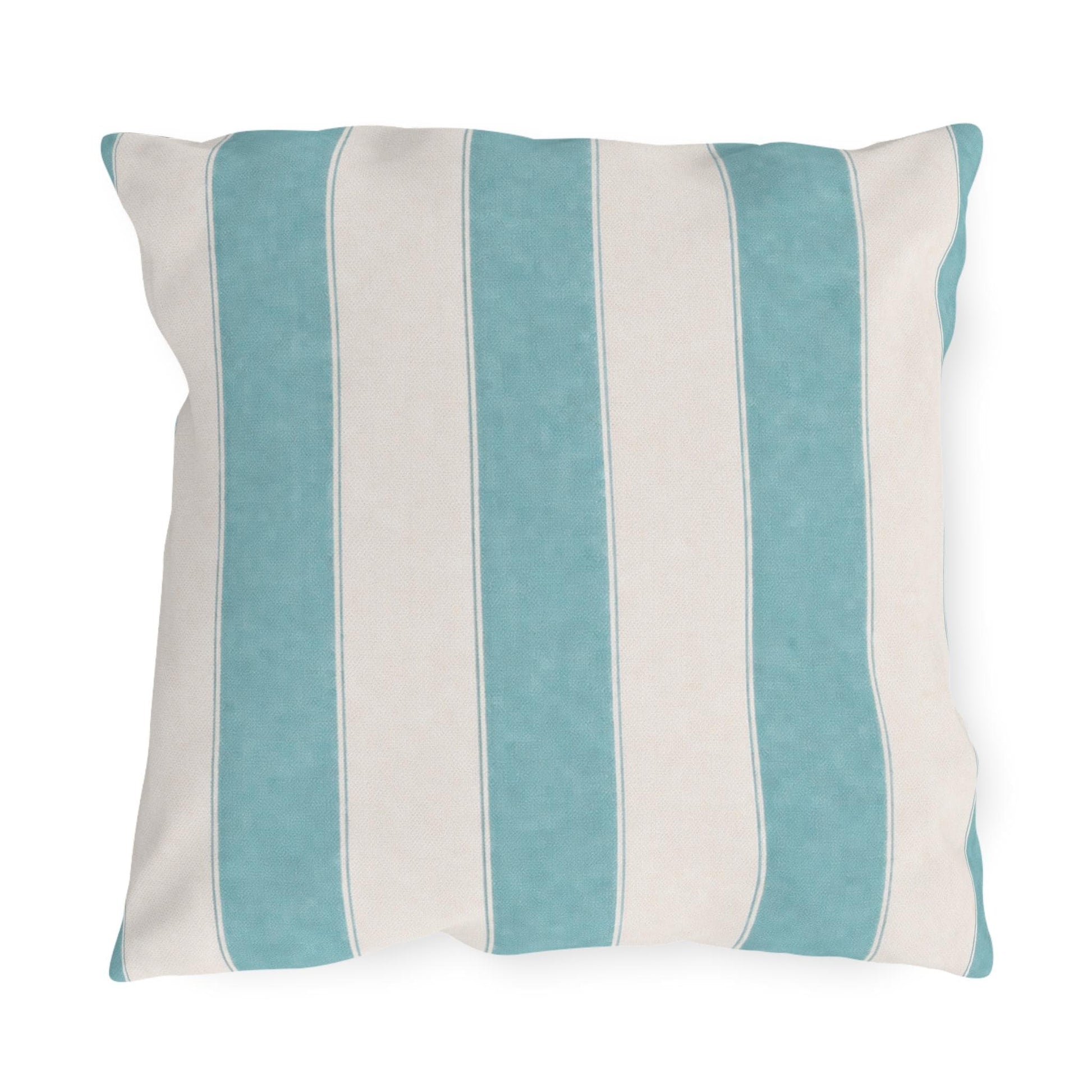 Cabana Aqua Stripe Poolside Resort Pillow | Outdoor Pillows | Coastal Patio Cushion