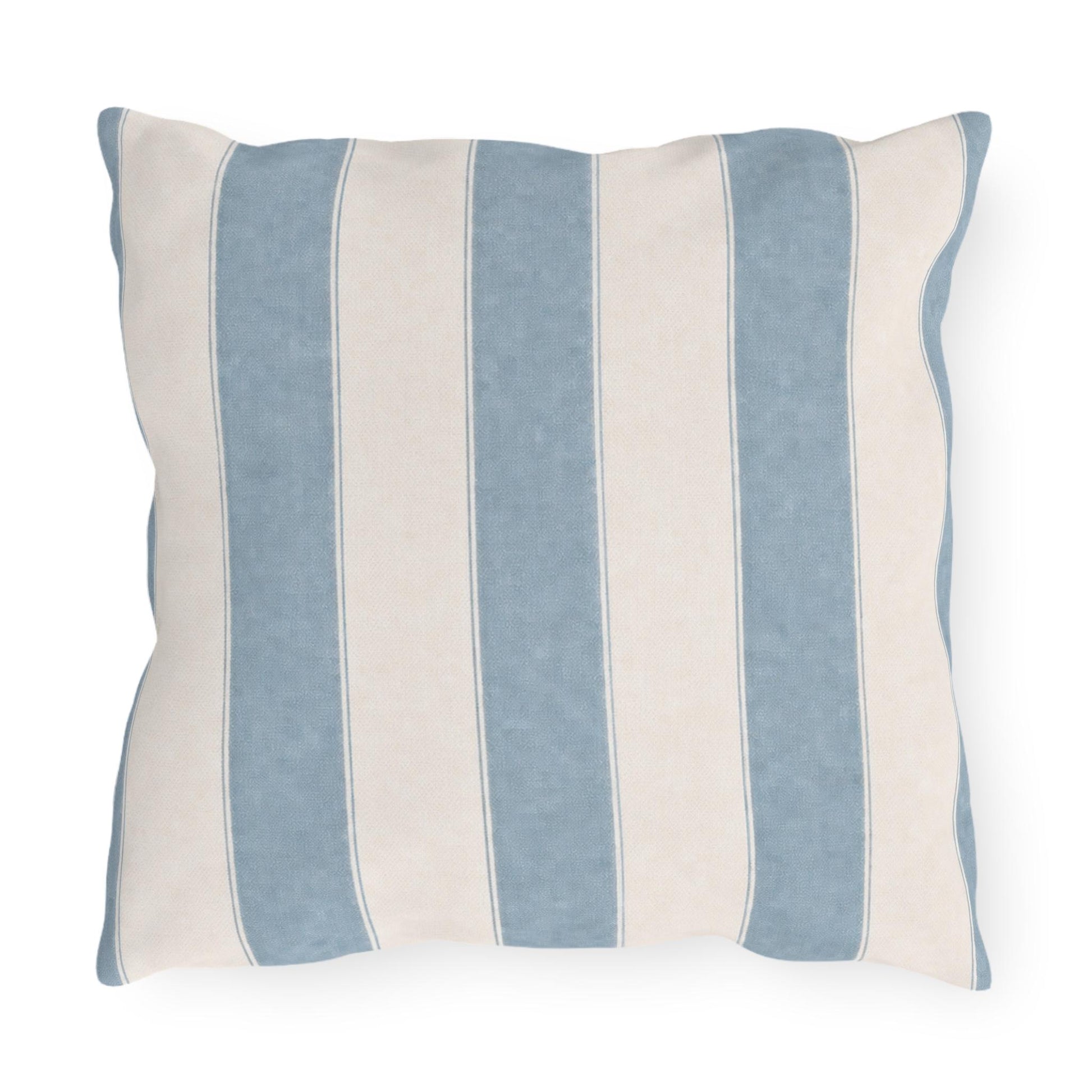 Cabana Spa Blue Stripe Poolside Resort Pillow | Outdoor Pillows | Coastal Patio Cushion