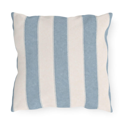 Cabana Spa Blue Stripe Poolside Resort Pillow | Outdoor Pillows | Coastal Patio Cushion
