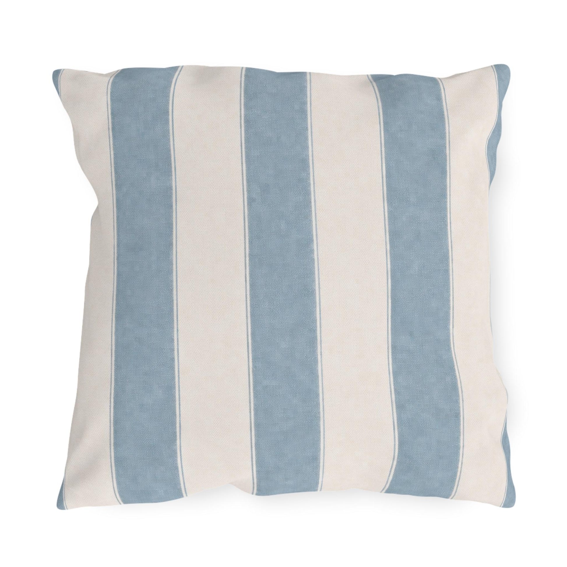 Cabana Spa Blue Stripe Poolside Resort Pillow | Outdoor Pillows | Coastal Patio Cushion